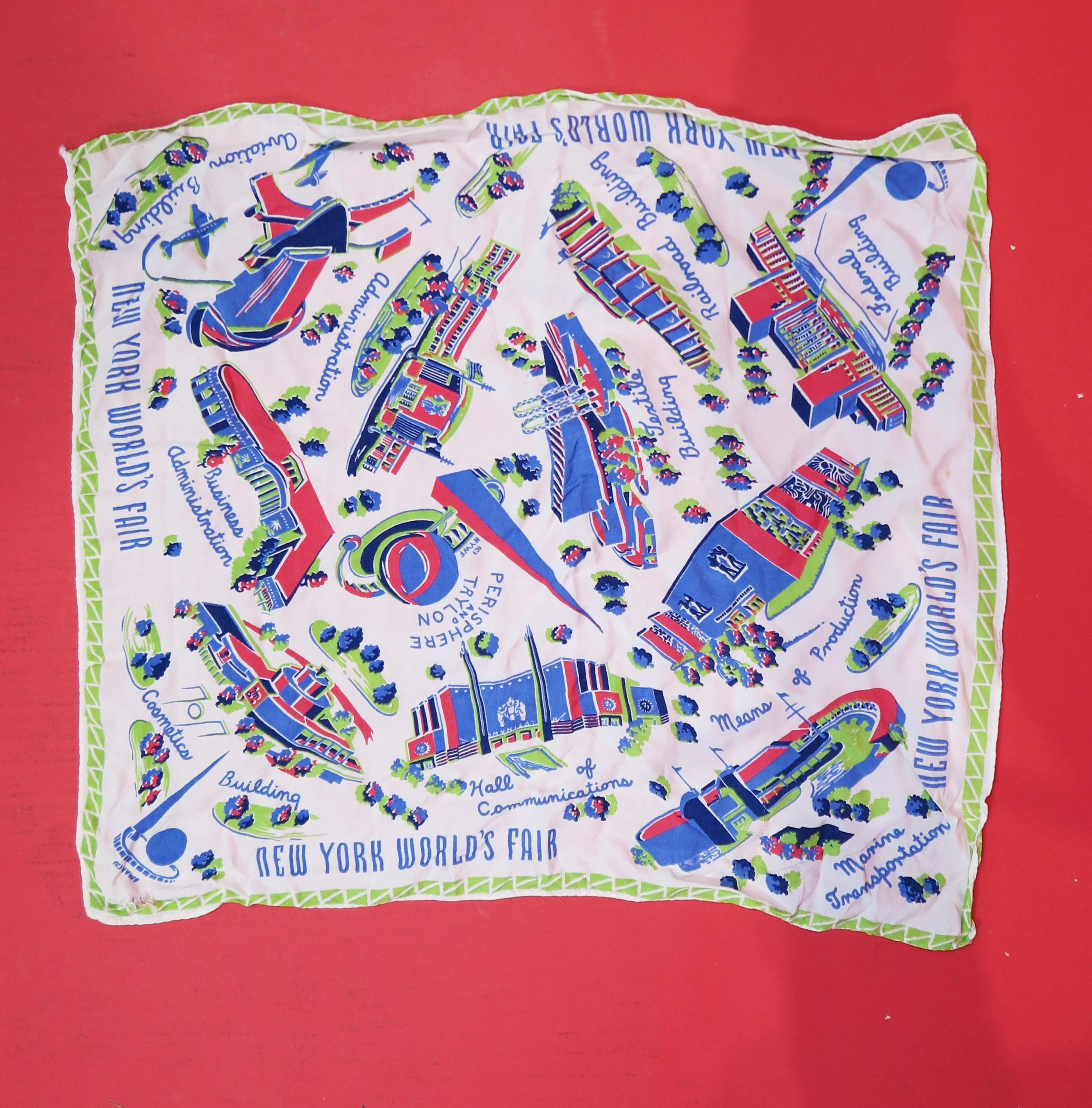 Highly Collectable New York World’s Fair Scarf ¦ 1939 to 1940 – Scarlet ...